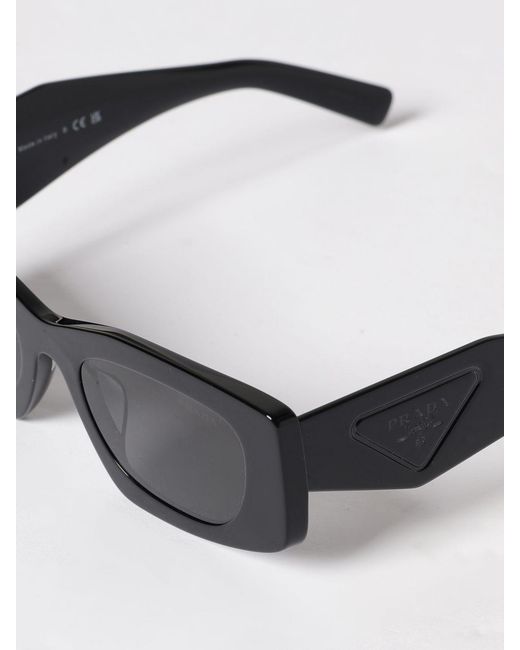 Prada White Acetate Sunglasses With Nylon Lenses And Tone-On-Tone Logo