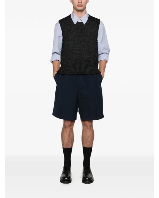 Prada Blue Cotton Bermudas for men