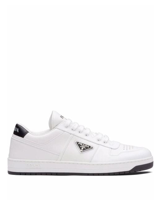 Prada White District Mirrored-effect Sneakers for men