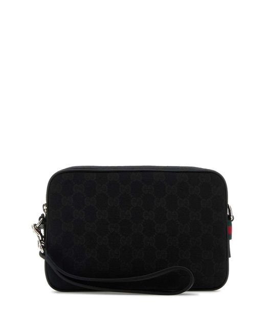Gucci Black Gg Fabric Clutch for men