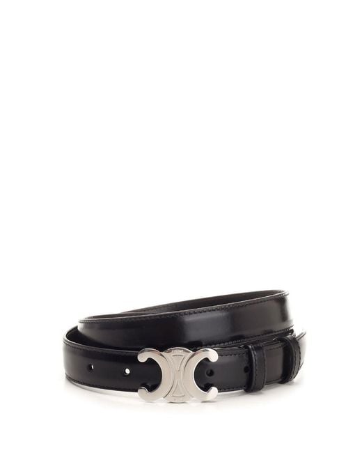 Céline White Medium Triomphe Belt for men