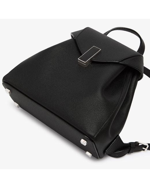 Valextra Black Iside Mini Leather Backpack
