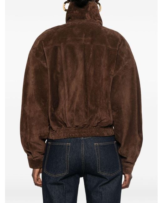 Saint Laurent Brown Leather Blouson Jacket