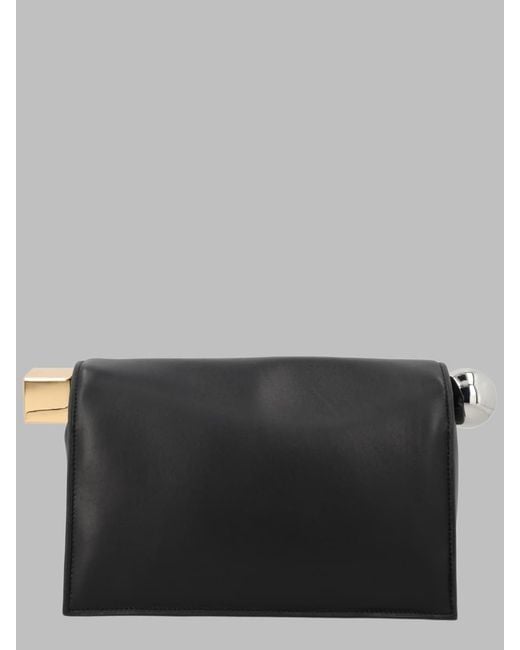 Jacquemus Gray Mini Leather Clutch Bag 17 Cm X 28 Cm X 12.5 Cm