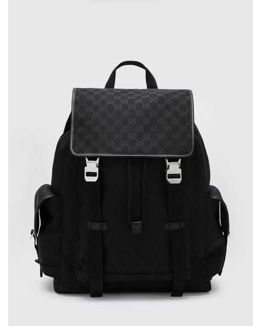 Gucci Black Gg Supreme Fabric Backpack for men