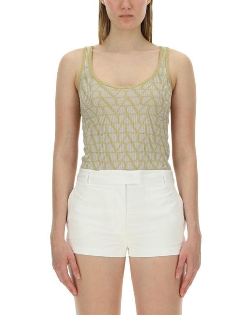 Valentino White Lurex Top