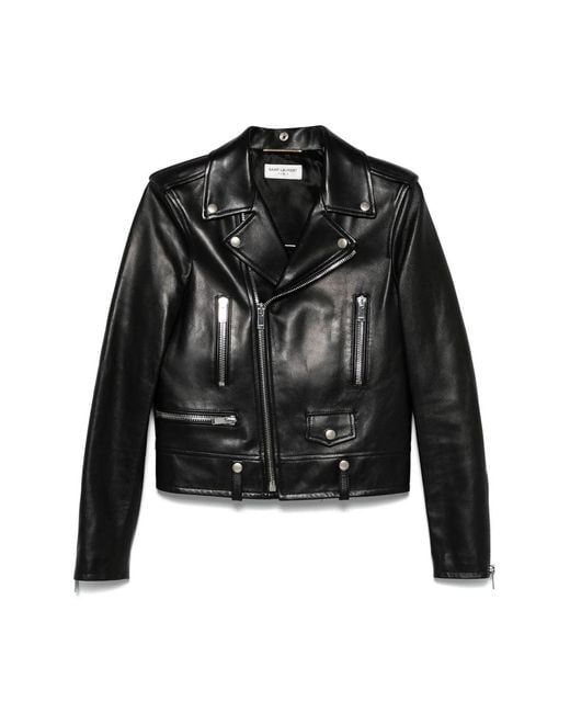 Saint Laurent Leather Biker Jacket in Black Lyst