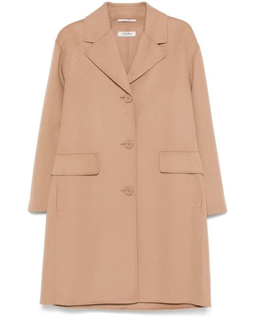 Max Mara Natural Wool Single-Breasted Coat