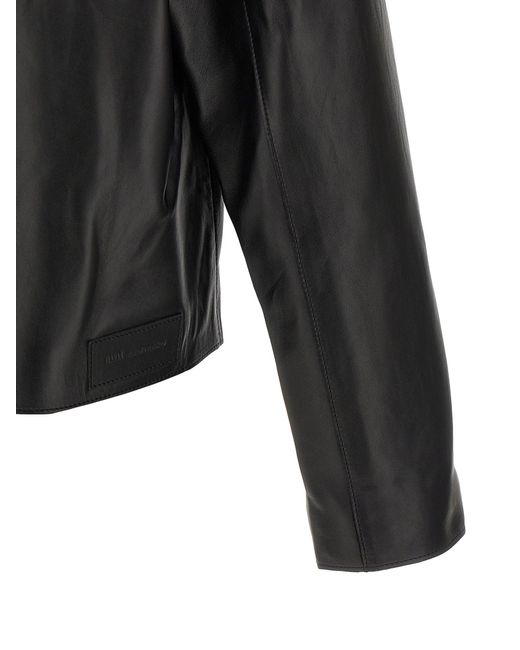 AMI Black Leather Jacket for men