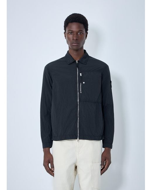 Stone Island Blue Zip-Front Technical Jacket for men
