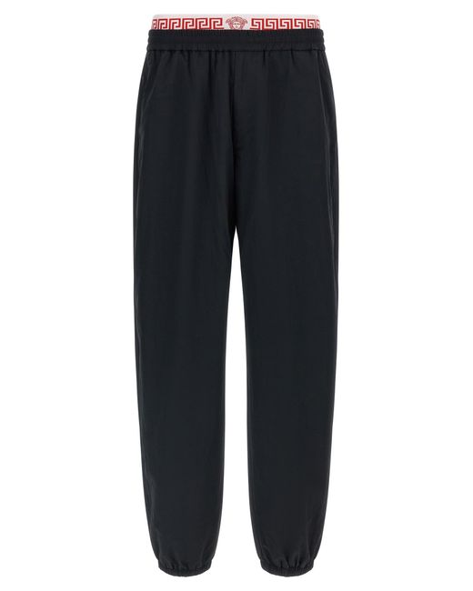 Versace Blue 'Greca' Pattern Joggers for men