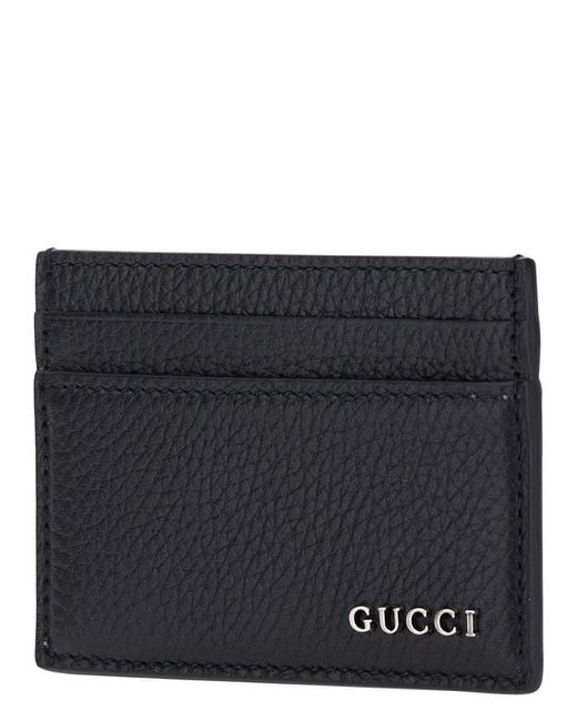 Gucci Black Card Case With Logo for men