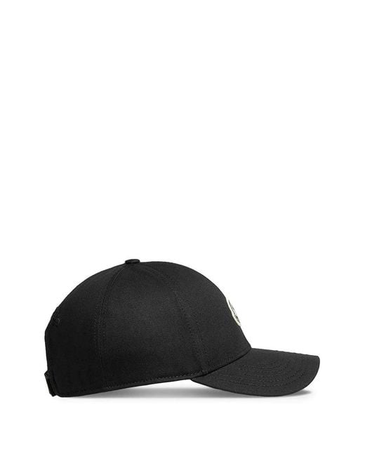 Moncler Black Baseball Cap for men