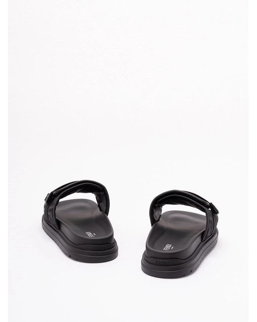 Fendi Black 'Ff' Slides for men