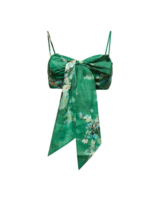 Zimmermann Green Everley Bow Bralette