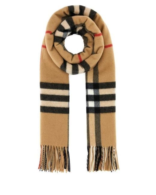 Burberry Embroidered Cashmere Scarf for Men Lyst