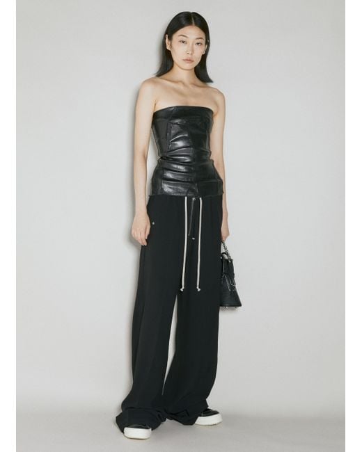 Rick Owens White Cargo Drawstring Pants