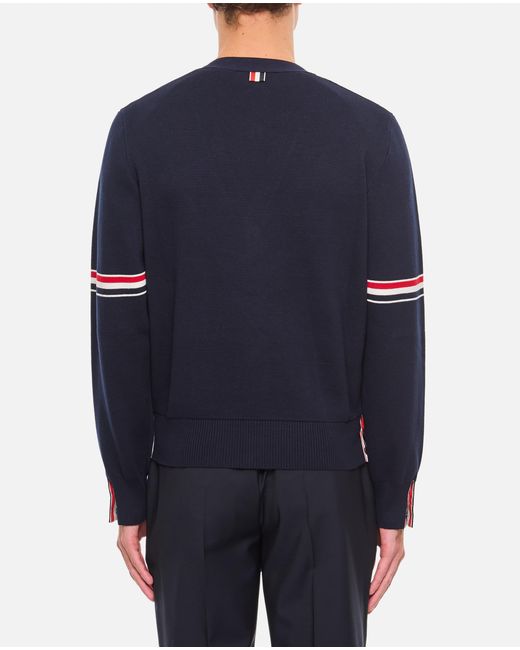 Thom Browne Blue Button-Front Cardigan for men