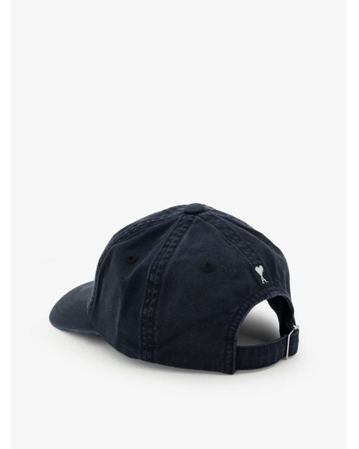 AMI Blue Cotton Hat for men