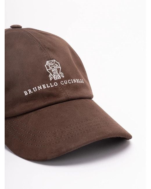 Brunello Cucinelli Brown Baseball Cap for men