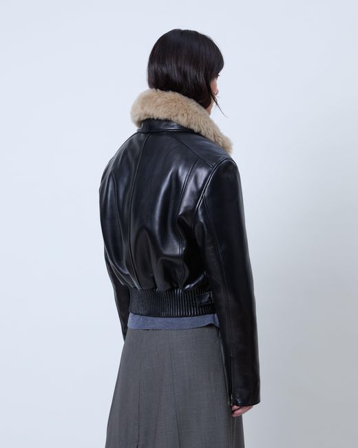 Phoebe Philo Blue Cropped Aviator Jacket