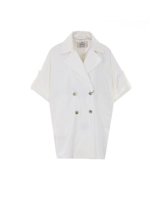Herno White Dean Poncho