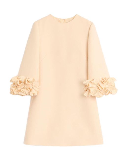 Valentino Natural Wool And Silk Short Dress