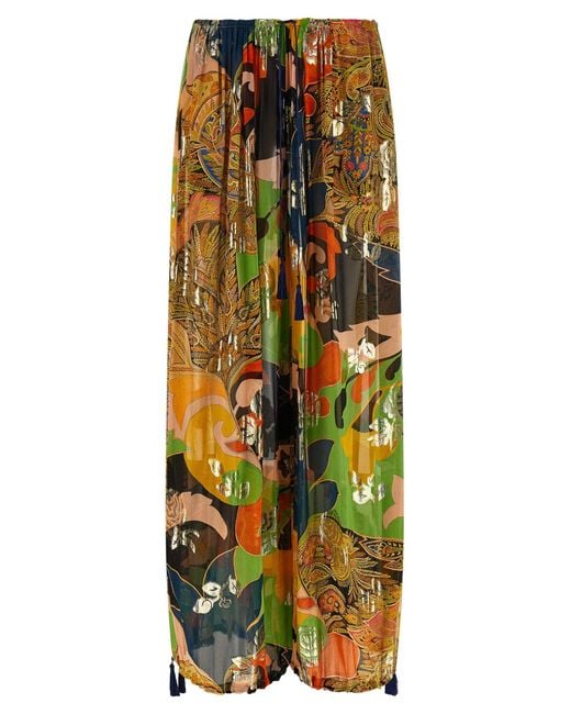 Etro Orange Silk Pants