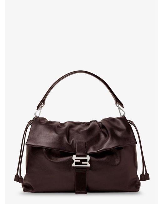 Fendi Men's Brown Flux Maxi Messenger Leather Shoulder Bag