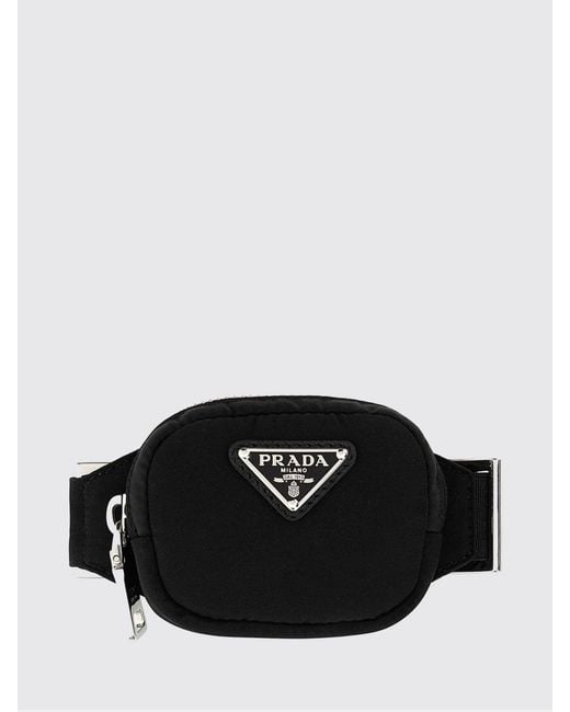 Prada Black Re-Nylon Wrist Keychain for men
