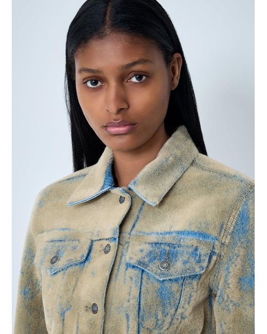 Acne Green Flocked Denim Jacket