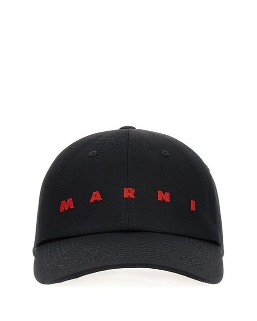 Marni Black Logo Baseball Cap for men