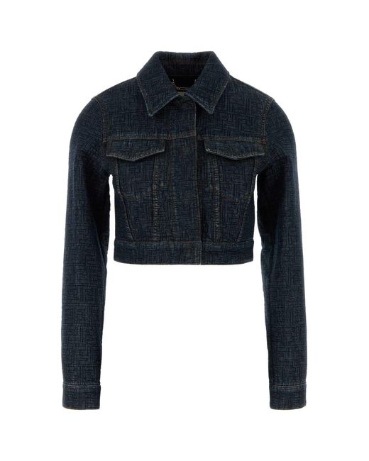 Fendi Blue Denim Padded Jacket