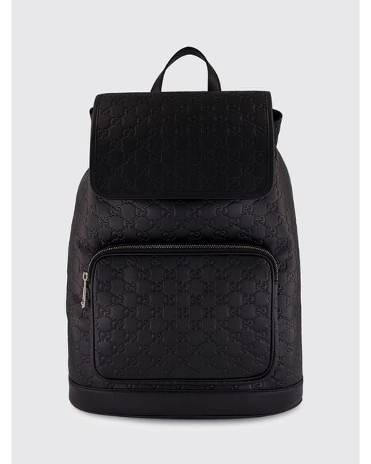 Gucci Black Gg Calfskin Backpack for men