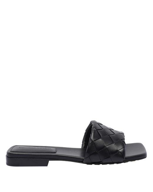 Bottega Veneta Black Parco Flat Mule
