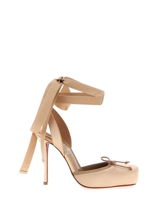 Christian Louboutin White 'Cassia Lace Up' Pumps