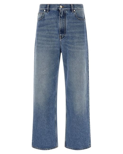 Fendi Blue 'Ff' Patch Jeans Saddlery for men