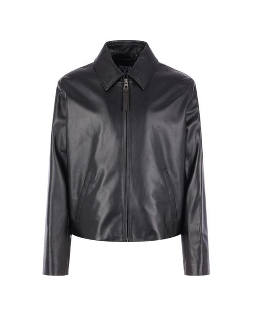 Loewe Black Leather Jacket for men
