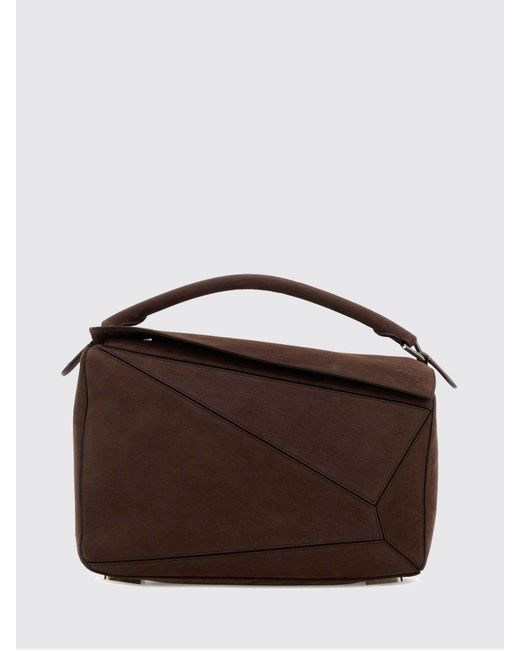 Loewe Brown Suede Puzzle Bag for men