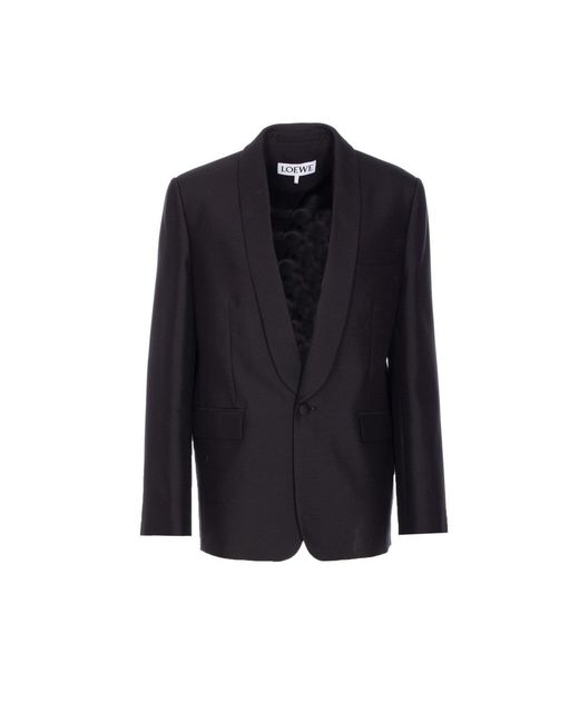 Loewe Blue Wool And Silk Jacket for men