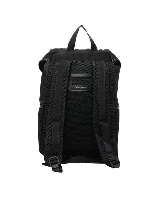 Maison Margiela Black Four Stitches Technic Medium Backpack for men