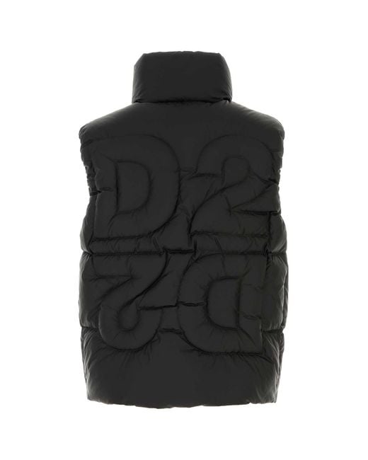 DSquared² Black Dsquared Nylon Sleeveless Down Jacket for men