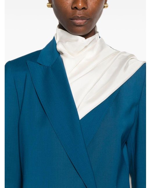 Max Mara Blue Wool Double-Breasted Jacket