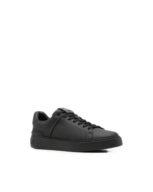 Balmain Black Sneakers Calf Leather for men