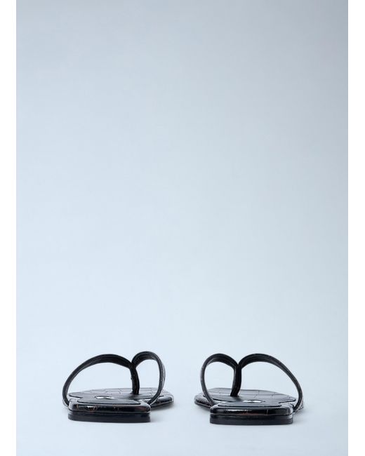 Totême Blue Croco-Embossed Flip Flops