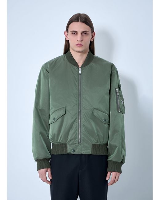 Prada Green Re-Nylon Bomber Jacket for men