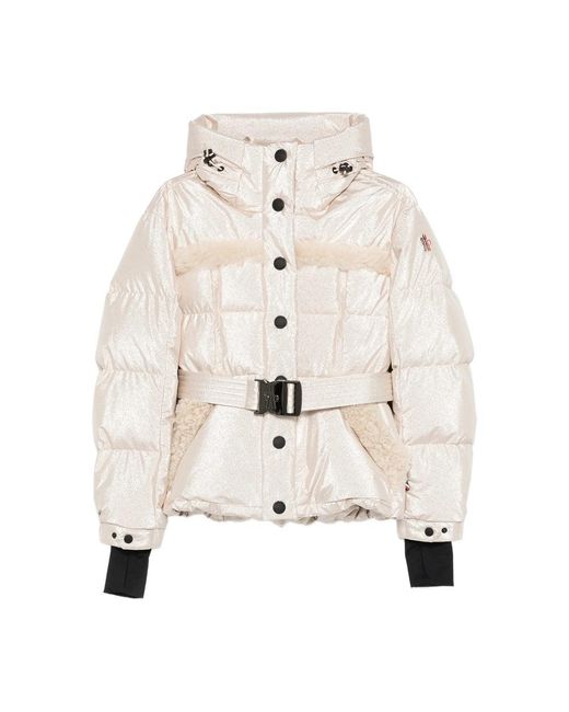 Moncler Natural Mondim Shearling-Trimmed Hooded Down Ski Jacket