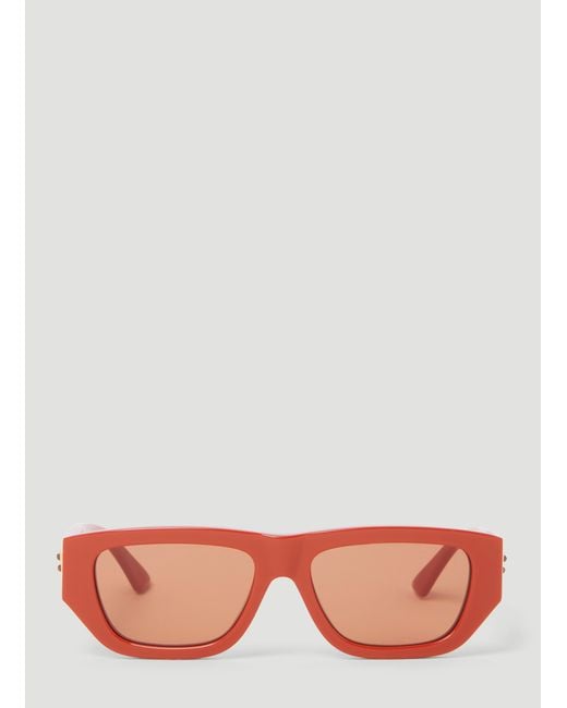Bottega Veneta Pink Bolt Rectangular Sunglasses