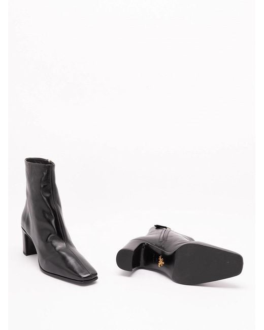 Prada White Leather Booties