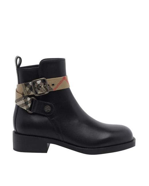 Burberry Black Huntley Booties